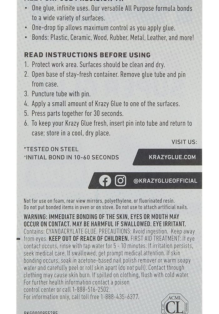 Krazy Glue All Purpose Super Glue with Precision Tip - 2 Grams, 2 Count - Image 2